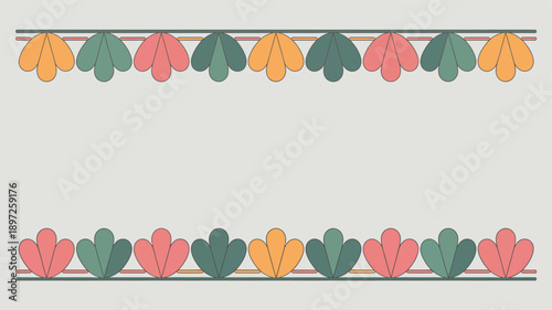 Colorful Leaf Borders with Pastel Hues.