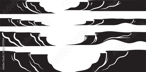 Abstract black and white illustration with cracked earth design