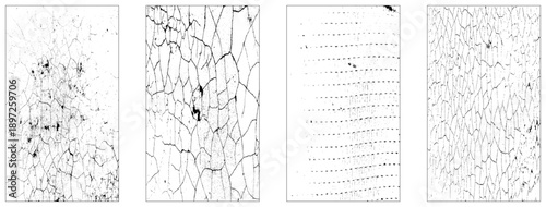 Collection of 4 grunge texture vertical view