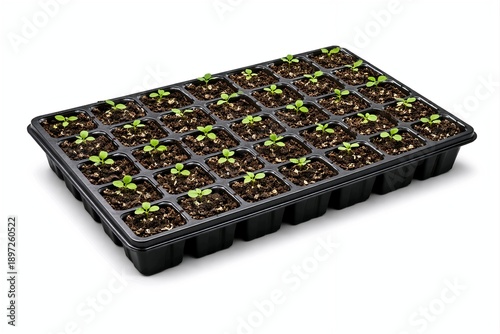 Wallpaper Mural Seedling Tray with Young Plants Isolated on White Torontodigital.ca