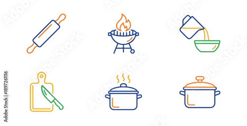 Vegetable icons set on black background for culinary and dietary themes