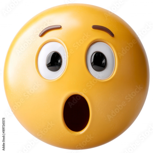 Yellow emoji face expressing surprise and shock on a black background.