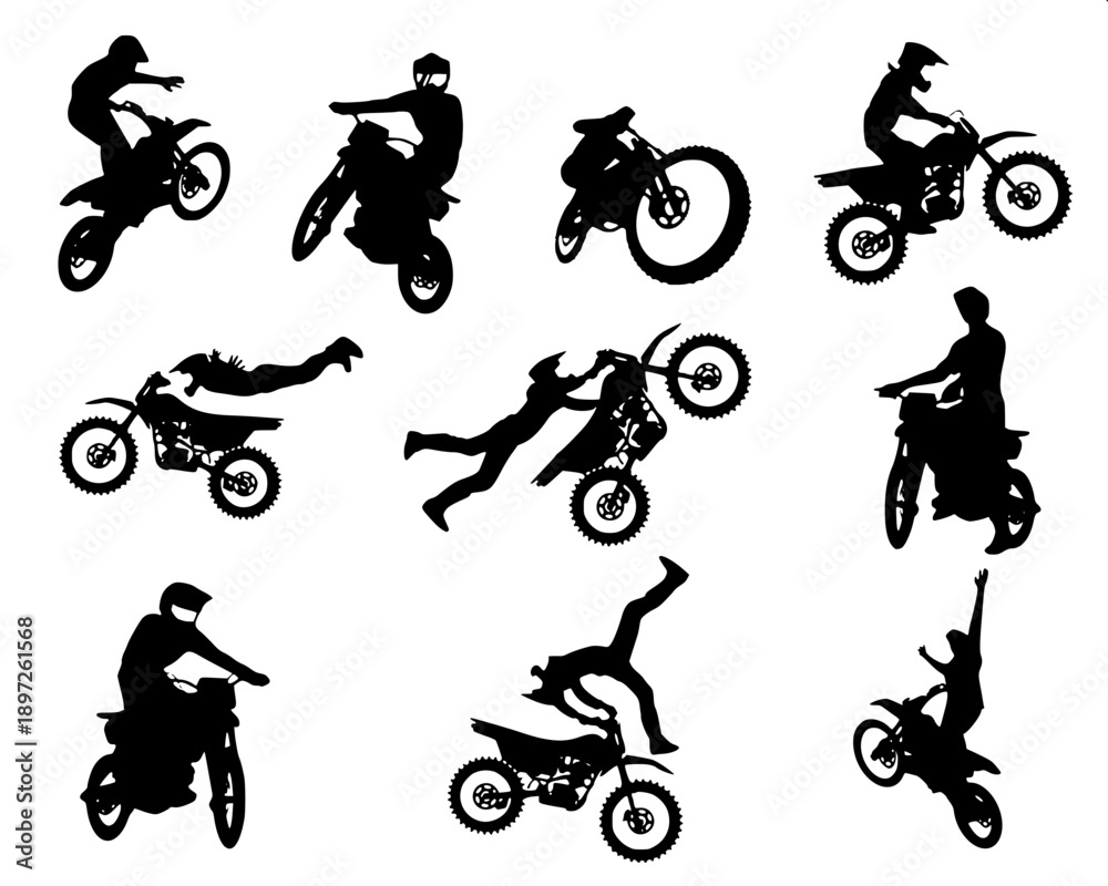 Fototapeta premium Flat vector vintage cruiser motorcycle silhouette, detailed engine block and exhaust pipes, clean white background