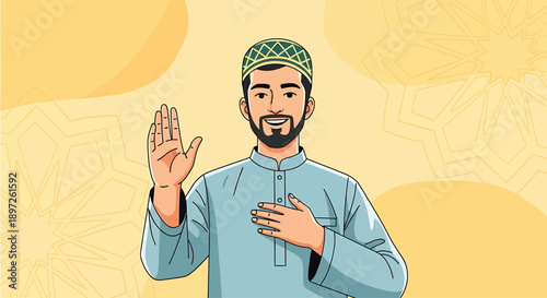 Man taking oath with hand on heart