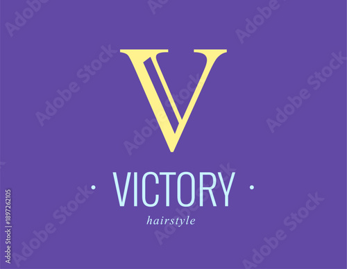 Logo, capital letter V. Monogram of Botanical Minimalistic, Initial. with Organic Plant Elements. Vector design. beauty salon. for tattoo studio