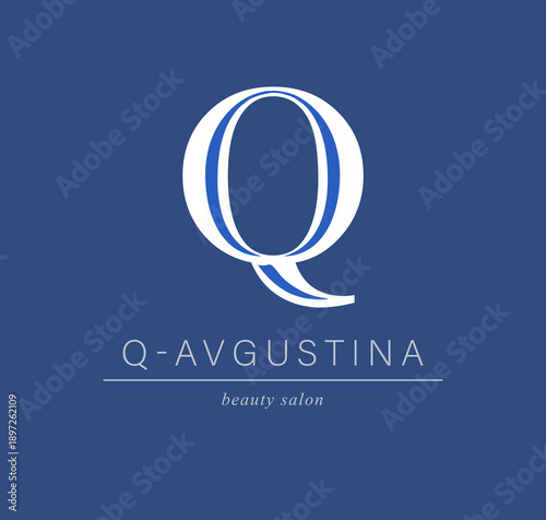 Logo, capital letter Q. Monogram of Botanical Minimalistic, Initial. with Organic Plant Elements. Vector design. beauty salon. for tattoo studio