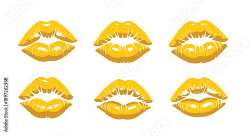 Golden Lip Prints Collection.