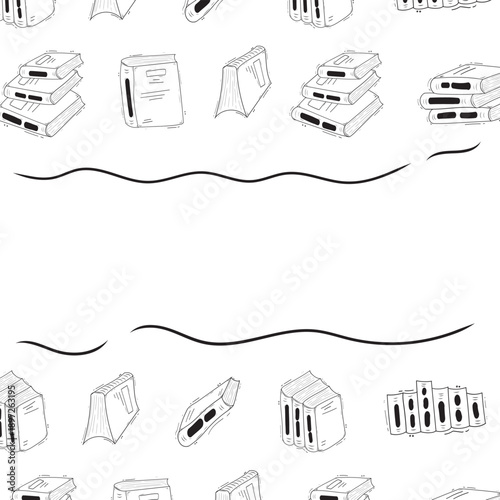 Frame of hand drawn book background