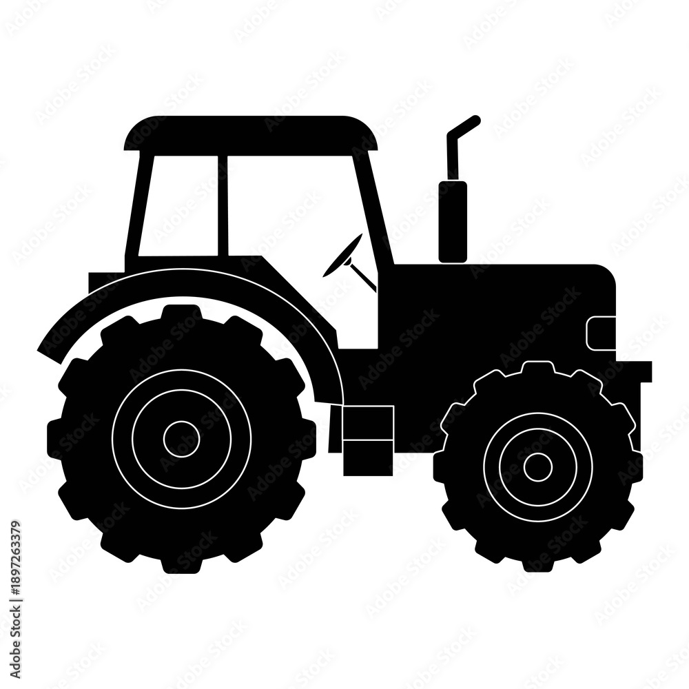 Obraz premium Tractor Silhouette Line Art Perfect for Web, Mobile and Print Design