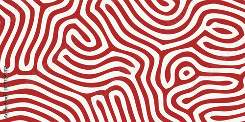 Abstract Red and White Organic Pattern Background.
