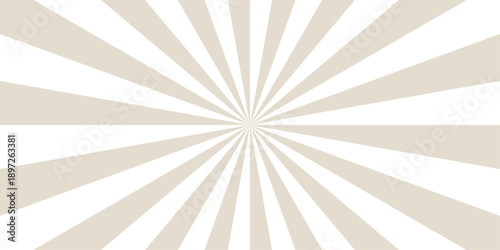 Retro vintage grunge beige and white radial burst sunburst ray pattern. Sunburst vector copyspace background. Vintage sunrays illustration swirl line. Abstract circuses, stripe background design.