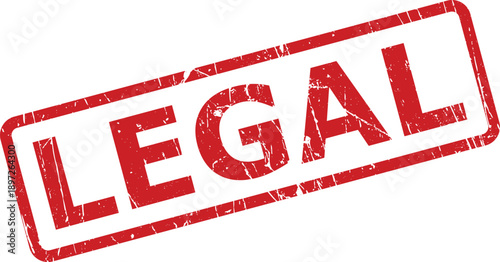Red grunge rubber stamp impression displaying the word LEGAL on a clean white background