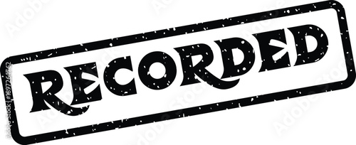 This black rectangular rubber stamp clearly displays the word RECORDED on a clean white surface