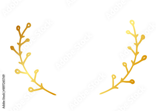 Bilde på lerret gold foliate laurels branch