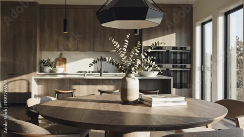 Modern Luxury Open Concept Kitchen Dining Area With Natural Light And Sleek Design Elements