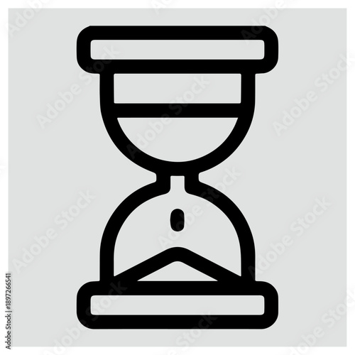 Hourglass icon representing time measurement, waiting, and progress indication isolated on white background, Vector