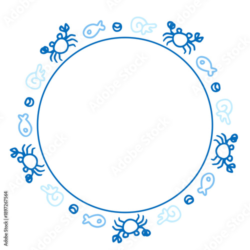 sea creatures cirlcle frame