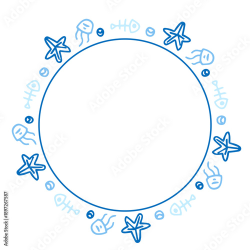 sea creatures cirlcle frame