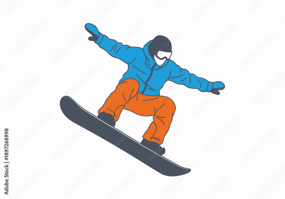 Obraz premium Extreme Snowboarding Jump Against Dramatic Snow Mountain Backdrop