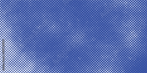 Abstract Blue Halftone Pattern with Gradual Transition.
