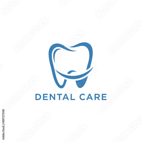 Dental Care Illustration Featuring Tooth and Gums in Simple Design Concept
