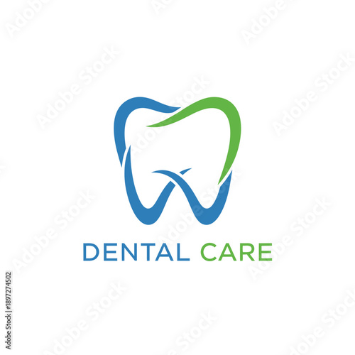 Dental care logo illustration featuring a tooth symbol