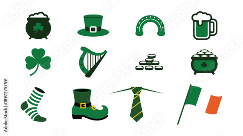 Saint Patricks Day Pot of Gold Harp Beer Hat green