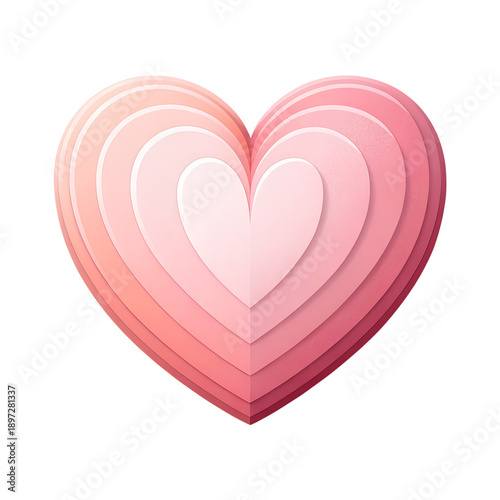 Layered pink heart illustration showcasing love and affection in a digital artwork