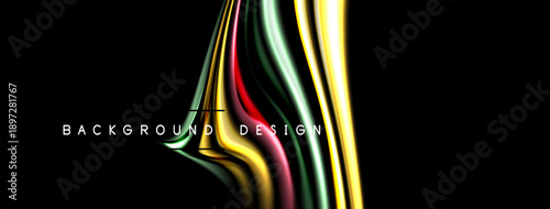 Abstract colorful lines form dynamic background. Gradient shades create modern visual effect. Minimalist design suitable for presentations.