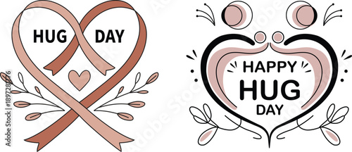Happy Hug Day Vector Design Illustration