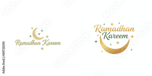 Vector greeting “Ramadhan Kareem”. Ramadan theme. Vector, minimalist, illustration, icon set.