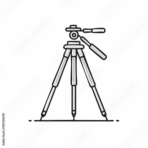 測量三脚スタンドの機材設置ラインベクターアイコン