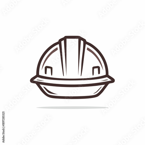 工事現場ヘルメットの安全第一ラインベクターアイコン