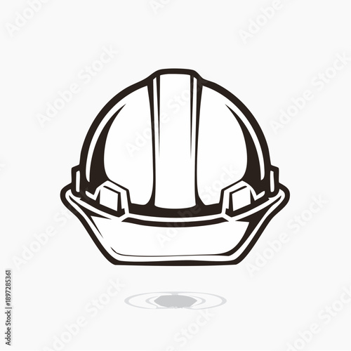 工事現場ヘルメットの安全第一ラインベクターアイコン