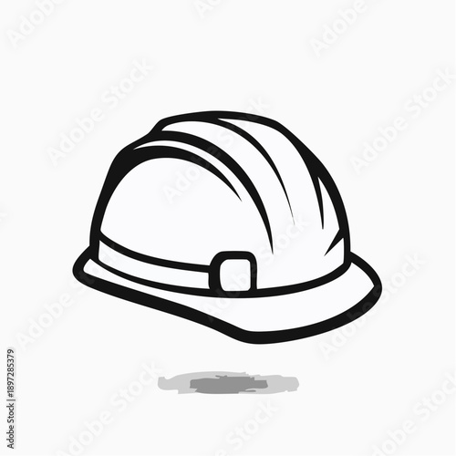 工事現場ヘルメットの安全第一ラインベクターアイコン