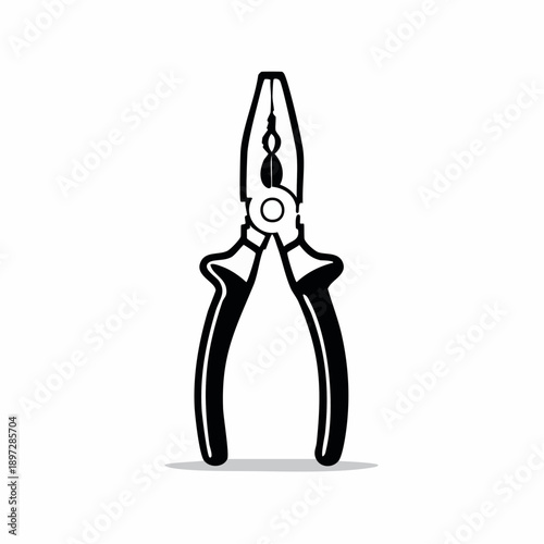 ペンチ工具のシンプルなアウトラインベクターアイコン