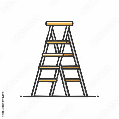 脚立と作業台のシンプルなアウトラインベクターアイコン