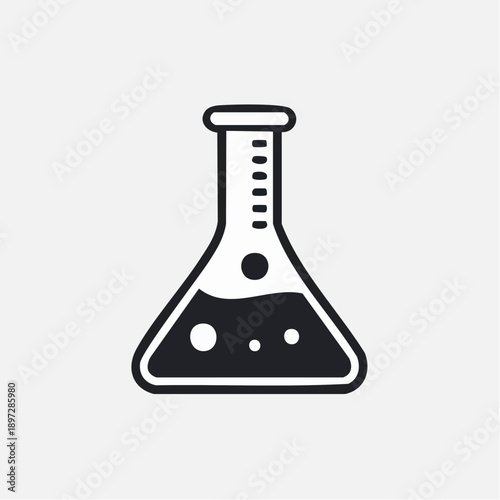 化学実験フラスコのサイエンス研究ベクターアイコン