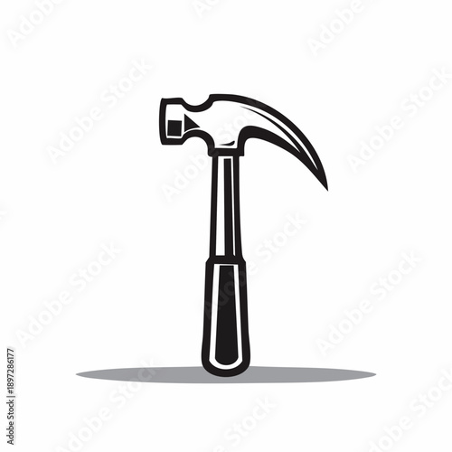 ハンマー工具のシンプルなアウトラインベクターアイコン