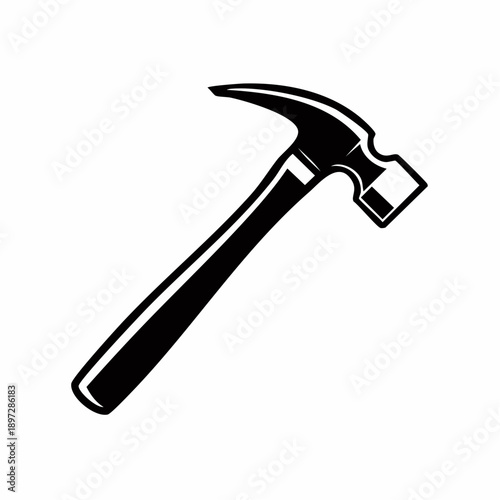 ハンマー工具のシンプルなアウトラインベクターアイコン