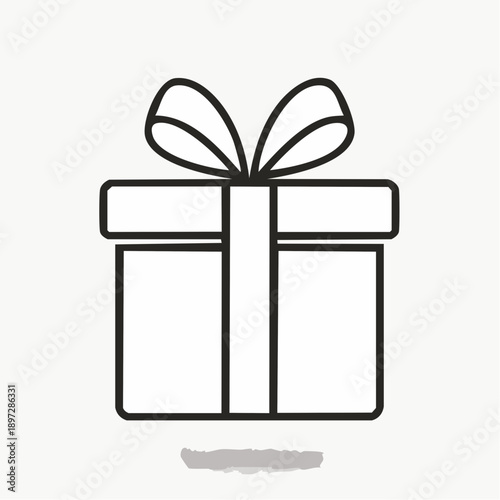 リボン付きプレゼントボックスのシンプルベクターアイコン