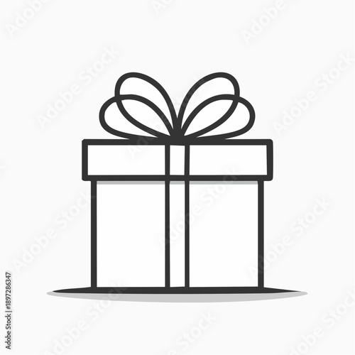 リボン付きプレゼントボックスのシンプルベクターアイコン