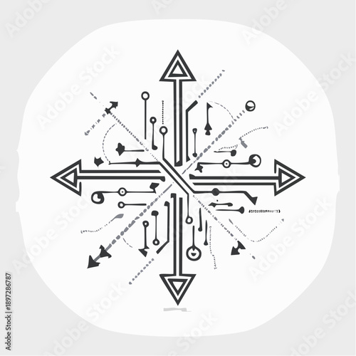 回路ネットワークのAIテクノロジーイメージベクターアイコン