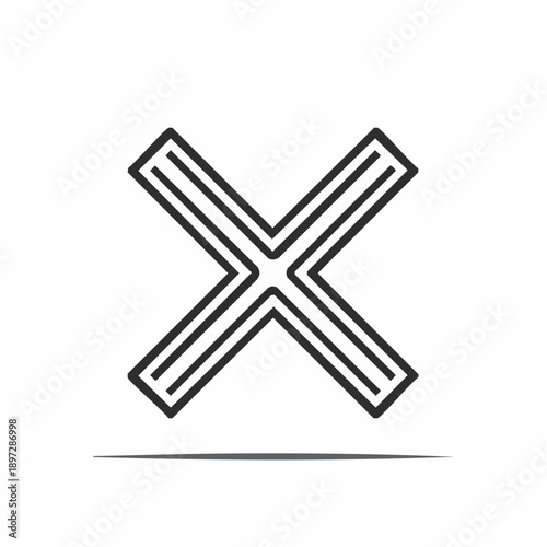 バツ印のキャンセル禁止マークシンプルベクターアイコン