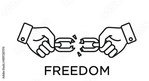 Hands breaking chains a symbolic illustration representing liberation and freedom