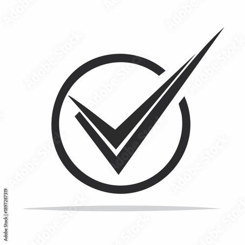 チェックマークの完了承認OKサインシンプルベクターアイコン