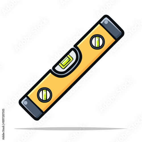 水準器レベルの水平測定ラインベクターアイコン 計測工具イメージ