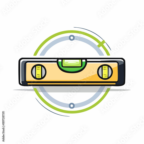 水準器レベルの水平測定ラインベクターアイコン 計測工具イメージ