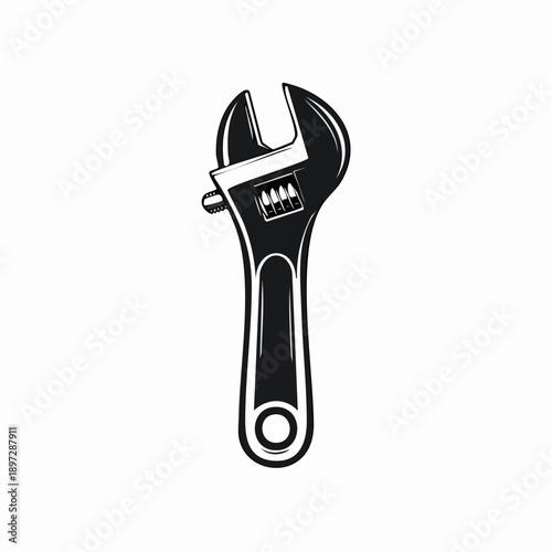 モンキーレンチの整備メンテナンス工具ラインベクターアイコン