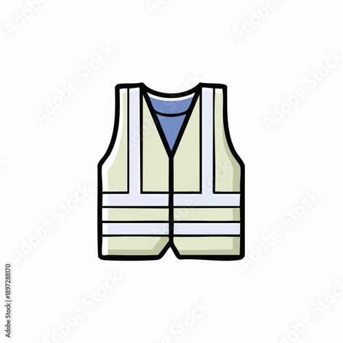 反射ベストの安全作業用ワークウェアベクターアイコン